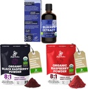 Džungle praški Wild borovnice ekstrakt za oči USDA Organic 3.4oz Steklenica, Črna rdeča malina praški paket 5 Ounce vrečko, zamrzovanje posušene maline za peko napitkov Dehidrirano sadje