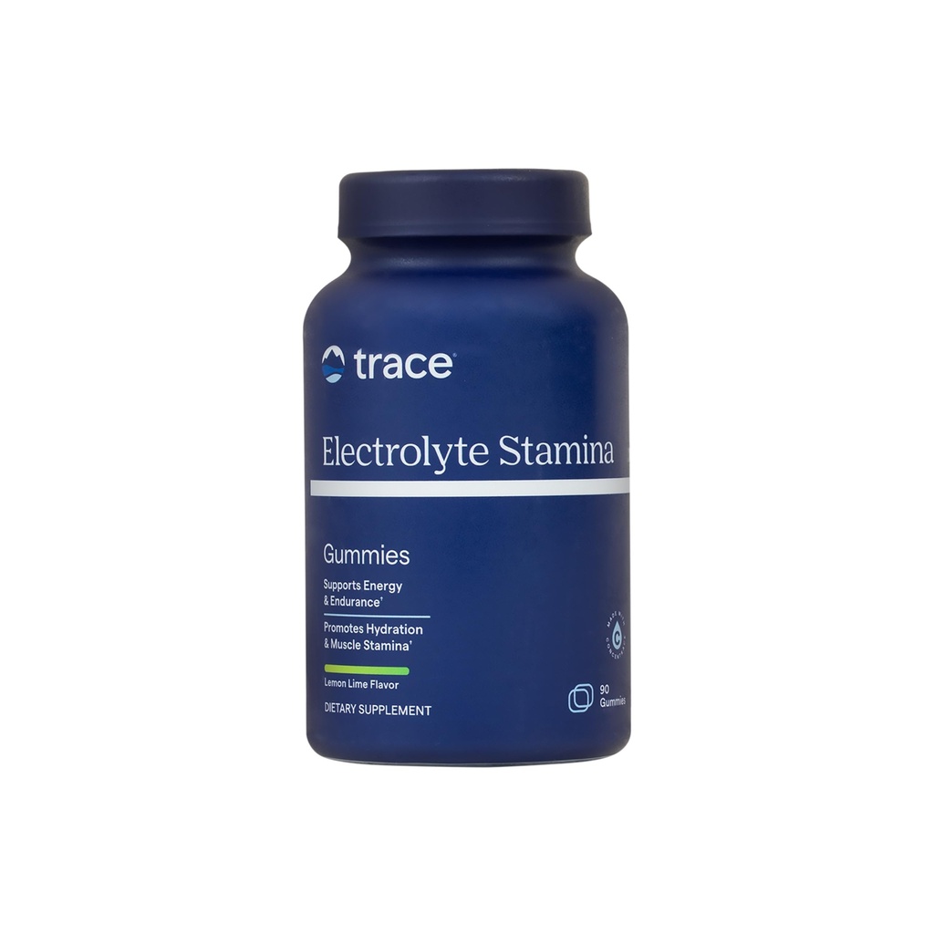 Trace Minerals Elektrolit Stamina Gumies - Prijeten elektrolitski dodatek, ki podpira hidracijo - Podpira optimalno energijo - Muscle Stamina - Vegan - Limona Lime - 90 Count (30 strežajev)