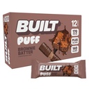 Zgrajena bar, Puff Protein Bars, Brownie Batter Puff, 17g prigrizki beljakovin, On-The-Go Bars, samo 140 kalorij, 6g sladkor, Colagen, Gluten Free, 12 Število