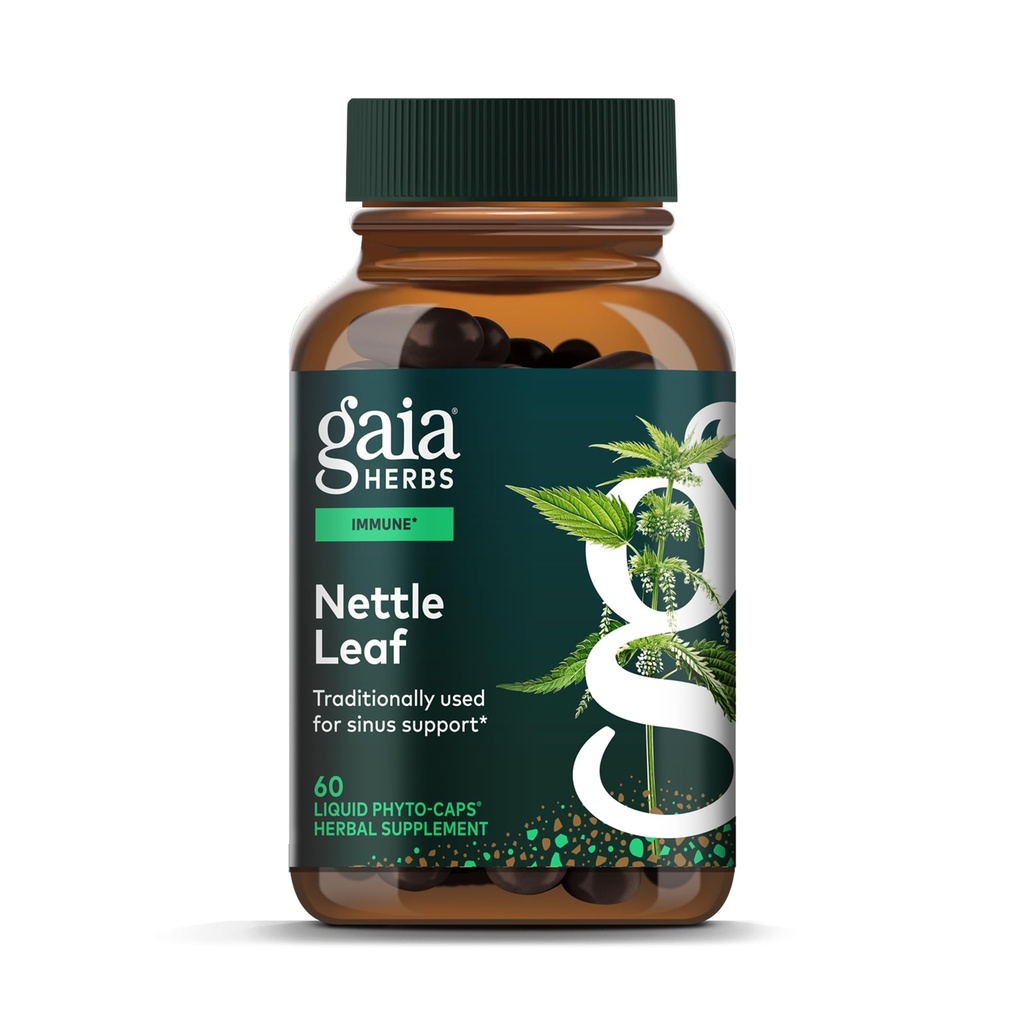 Gaia Herbs Stinging Nettle Leaf - Respiratorna in Imunska zdravstvena podpora* - dodatek s Stinging Nettle Leaf Extract - Vegan, Gluten-free, Soy-free - 60 Liquid Phyto-Caps (30 strežajev)