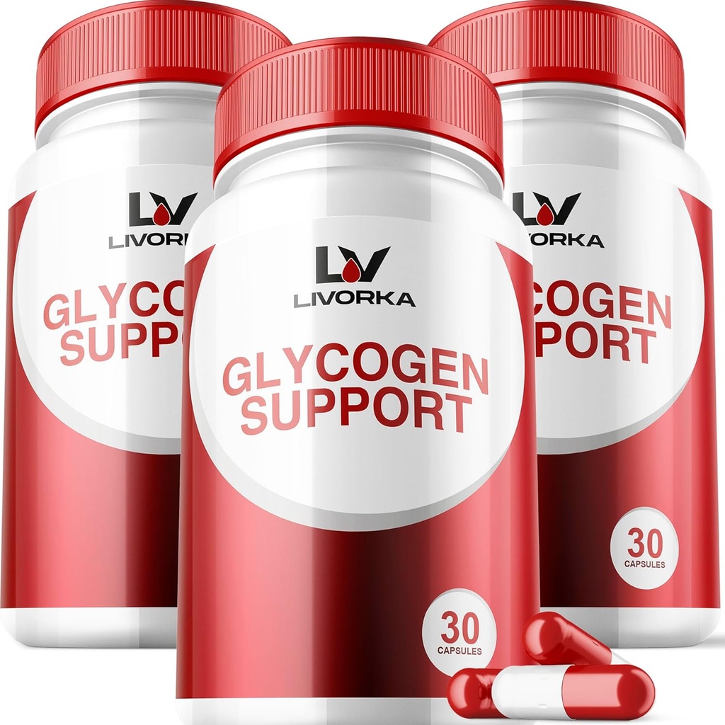 3 pakiranja - Glycogen Support, Glycogen Control Advanced Formula, Glycogen Kapsule, Glycogen Fix z zmogljivimi sestavinami, 30 kapsul na steklenico za 90 dni