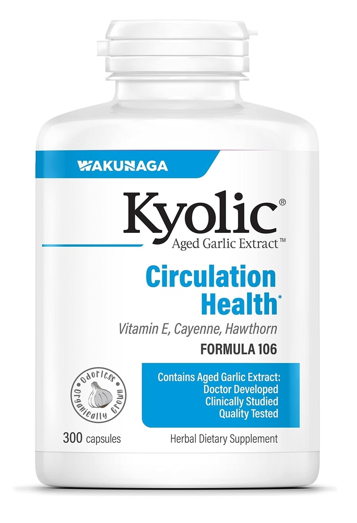 Kyolic Aged Česen Extract Formula 106, Circulation Health, 300 Kapsule (Packaging May Vary)