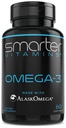 SmarterVitamini Omega 3 Ribje olje, Jagodna aroma, Burpless, brez okusa, 2000mg, DHA EPA Trojna moč, izdelan z AlaskOmega®
