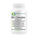 B6 Complex Vegan Vitamin B6, B9 Folat, B12 Metilkobalamin podpira kardiovaskularni, nevromuskularni, živčni sistem, Homocistein, energetika, zdravje krvnih celic in kosti 100 pokrovčkov
