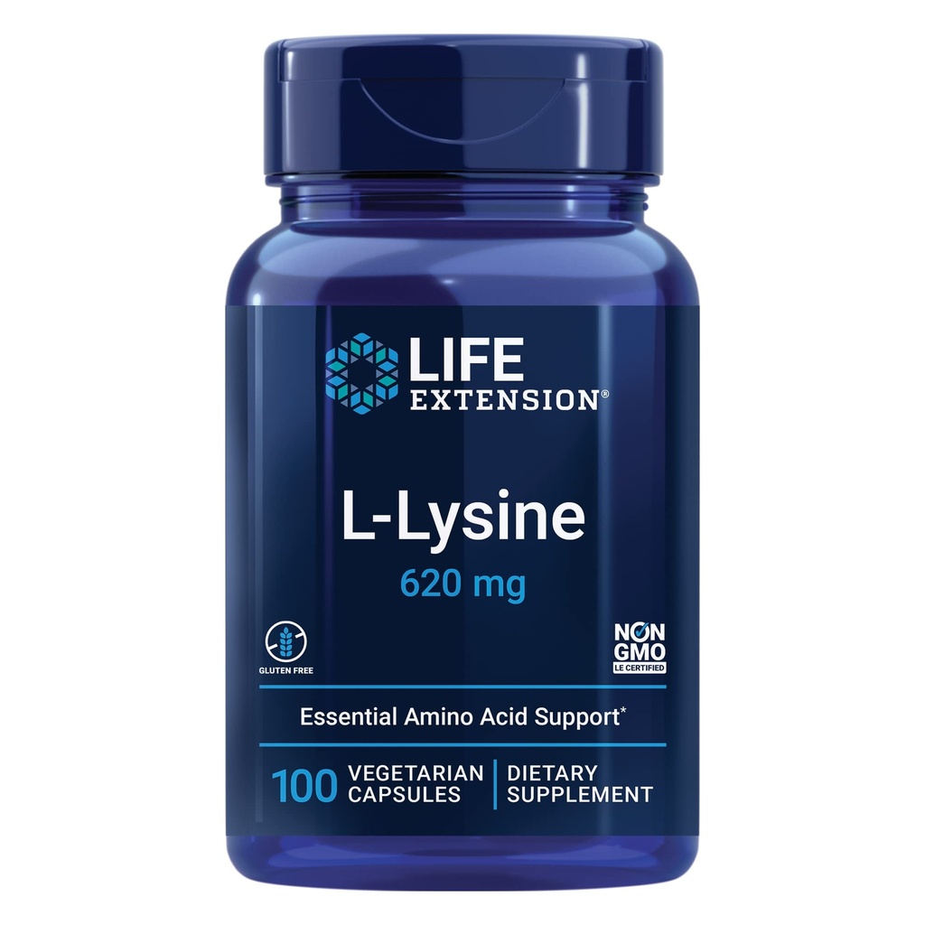 Life Extension NAC 600mg Antioksidant Imunska podpora in L-L-Lysine 620mg za zdravi stresni odziv 100 kapsul