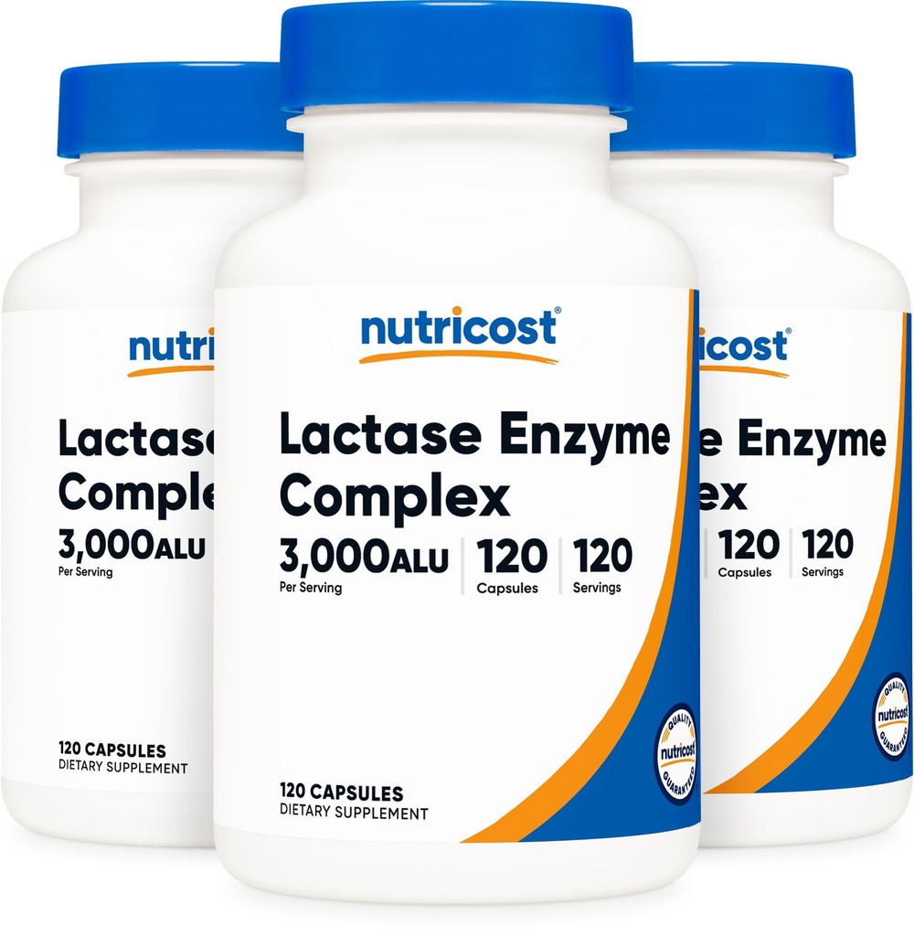 Nutricost Enzyme kompleks 3000 FCC ALU, 120 Veggie Kapsule - Ne-GMO, Gluten brez, 120 Serving (3 steklenice)