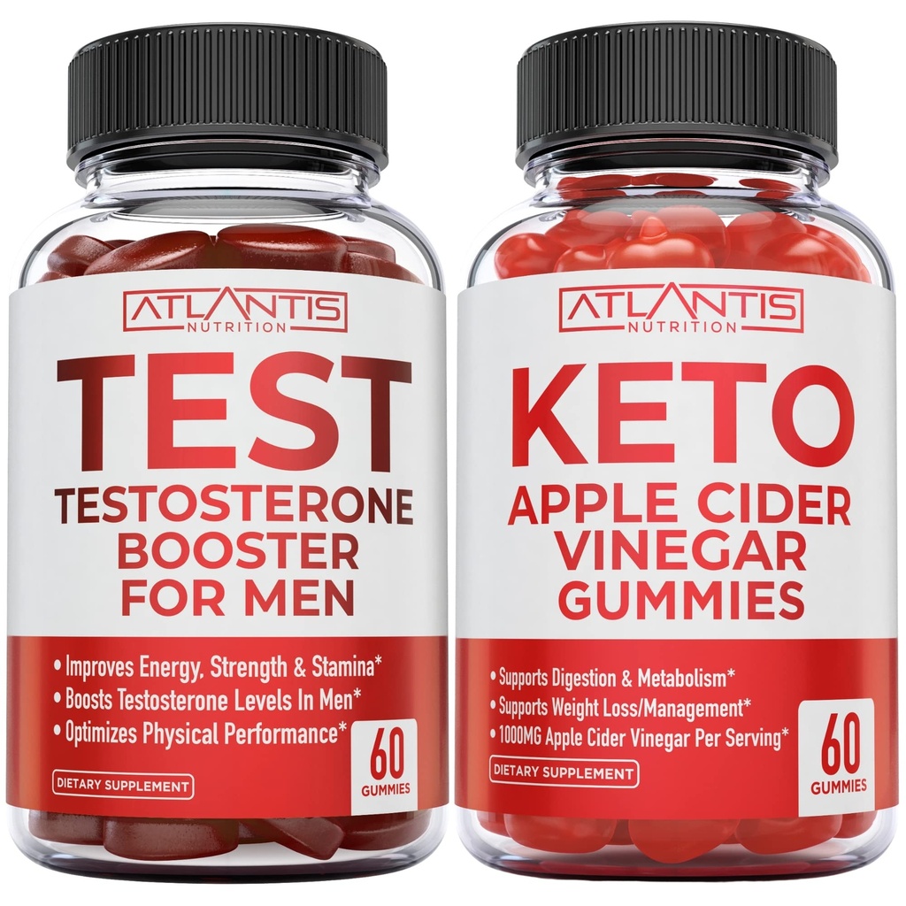 Atlantis Nutrition Testosteron Booster 60 Gumies + Keto Apple Cider Vinegar 60 Gumies