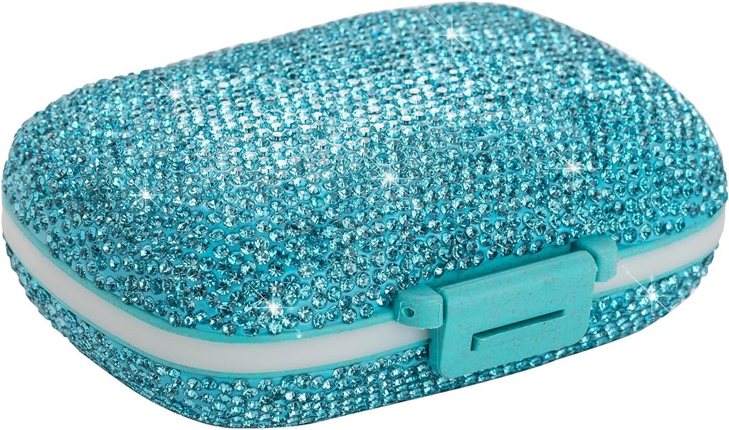 Travel tablete Container Medicine Organizer Dnevna tableta tablete primer srčkan tablete vitaminska škatla majhna žep tablete imetnik Mini tablete organizator za dodatek (modra)
