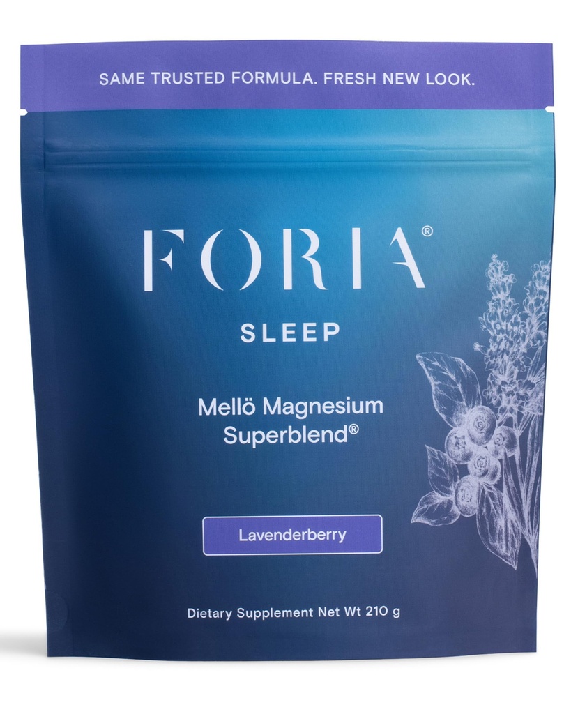 Mellö Magnezij dodatek Superblend Powder - Magnezij Glicinat z L-teanin, GABA, in 70 Trace Minerals - Podpira spanje, sprostitev, Uravnotežena energija - lavenderberry Flavor, 30 Servings