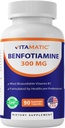 Vitamatski Benfotiamin 300 mg 90 Vegetarian kapsule - imenovan tudi maščobni topen vitamin B1 (90 število (Pack of 1)) (1 steklenica)
