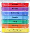 Tedenske tablete Organizator za 1 dan 4 krat dobava,KIGI 7 dni tablete Dispenser vitamini kontejnerji (Rainbow)
