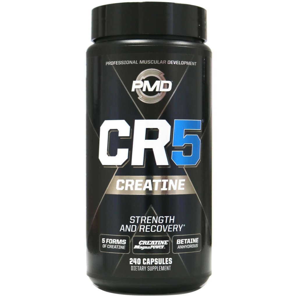 PMD šport CR5 Professional Creatine Complex - izboljšano okrevanje, zmanjšanje bolečine, Lean Muscle Mass Gainer - moč 5 Kreatin Mešanica za moč, vzdržljivost in okrevanje (240 Kreatin kapsule)