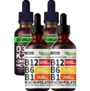 NUSAVA Vitamin B12 Tekoče kapljice in brez arome D3 K2 Bundle - Močni tekoči vitamini za srce, Joint, Energy, & Imunska podpora - Non-GMO, Gluten-free, 2pk vsak