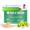 Amla Powder & Green Tea Superfood Supplement, 20x Ultra Concentrated Amla, Antioksidant Podpora, izdelan z Oolong čaj in indijskih kosmulj, Organic, Vegan, Classic Flavor, 30 Servings