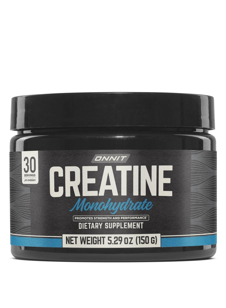 ONNIT Kreatin monohidrat v prahu, IGEN(TM) Non-GMO Tested 5g Premium kreatin za mišično moč, moč in pokončno maso, podpira zdravje možganov, celično energijo možganov, nearomatizirano, 30 Serving, 5,29 oz