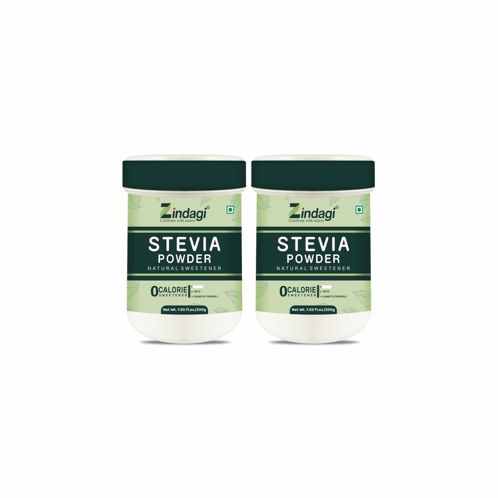 Zindagi Stevia Powder | Stevia Plant Based Sweetener | Stevia Zero Calories Sugar Free | Pack Of 2