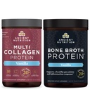 Ancient Nutrition Multi Colagen Protein Powder, Vanilla, 24 Servings + Kostni Broth Protein Powder, Vanilla, 20 Serving