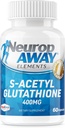 NeuropAWAY Elements S-acetil-glutatione 400 mg Kislinske rezistentne kapsule 60ct (60 400 mg Kapsule na steklenico) 3. stranka Tested v cGMP objekt
