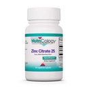 Nutrikologija Cinkov citrat dodatek - 25mg cink za moške in ženske, Imunska podpora, Čista, dobro absorbirana, dobro tolerančna, Trace Mineral, Vegetarijanske kapsule - 60 Count