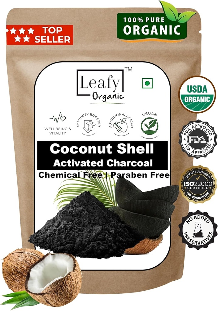 Kokos Aktiviran Charcoal prašek - 1 lb / 16 Oz - Beli zobje, pomlajuje kožo in lase, podpira boljše prebave