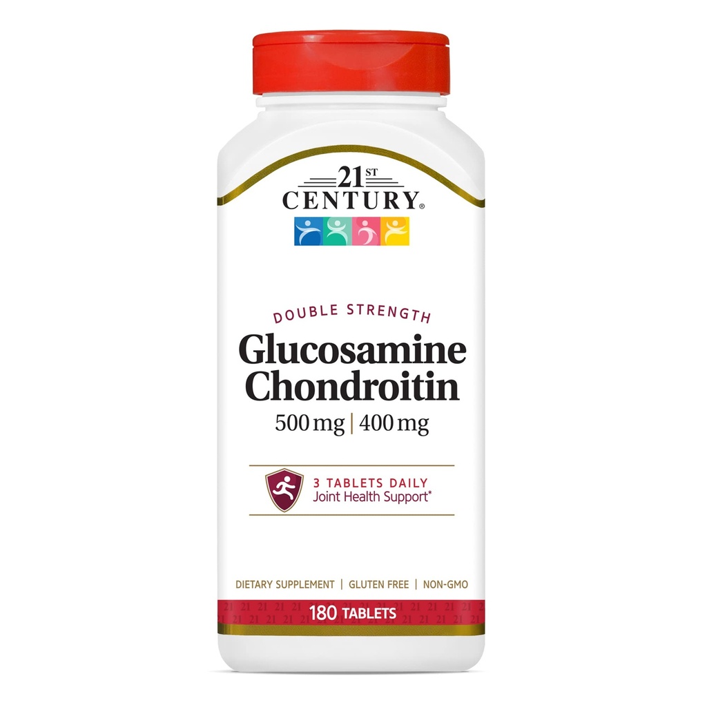 21. stoletje Glukozamin Chondroitin 500/400mg - tablete z dvojno jakostjo, 180