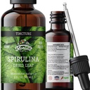 Spirulina Tincture, organski Spirulina Extract (Arthrospira Platensis) Zeliščna dopolnila, ne-GMO v hladno pripravljeni organski zelenjavni glicerin, 700 mg, 2 oz (60 ml)