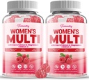 Ženske brez sladkorja Multivitaminski gumiji - visoka absorpcija Multivitaminski za ženske Gummy z Omega-3, Astaksantin, Kalcij, železo, vitamin A, C, D3, K2, E, B6, B12 - Podpira kožo, lase, energijo, Imuni