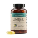 NatureWise Ultra Omega 3 Ribje olje 2200 mg - Trigliceridni obrazec - limonina aroma - ribje olje z divjim ulovom + EPA & DHA - podpira zdravje možganov in srca - Burpless, Non-GMO - 60 Softgels[1-mesečni dovod]