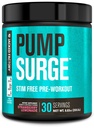 Jacked Factory Pumpsurge Kofein Brezplačno Pred vadbo za moške in ženske - Nootropic Booster & Stim Free Pre Workout - Intenzivno črpalke, okrepljeno fokus - 30 Serving, Jagodna limonada