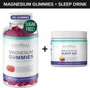 Magnezijevi gumiji brez sladkorja (180 gumijev) in magnezijev nočni prašek z magnezijevim citratom, melatoninom, L-teaninom in GABA - Veganom, brez želatine, brez glutena, ne-GMO