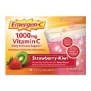 Emergen-C 1000mg Vitamin C Imunska podpora v prahu Jagoda Kiwi 30CT vključuje cink, mangan, 7 B Vitamini in elektroliti za Nazaj v šolske esenciali