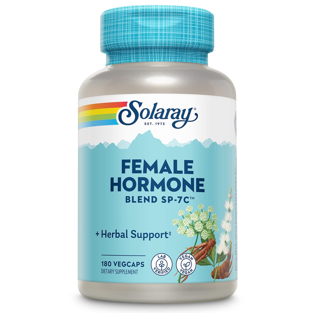 SOLARAY ženska hormonska mešanica SP-7C, zeliščna mešanica vključuje črni Cohosh, Dong Quai, pasijonski cvet, žaga Palmetto, Wild Yam & More 180 VegCaps