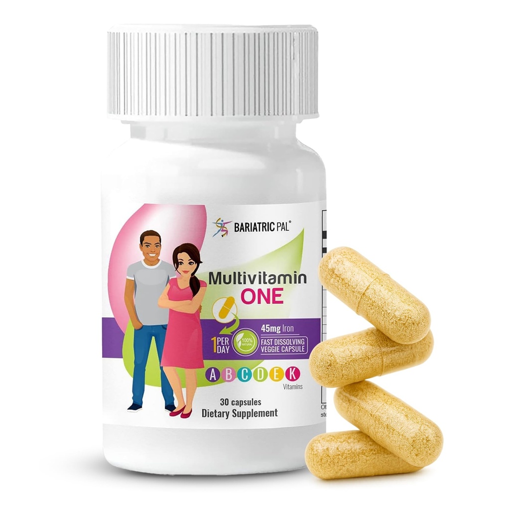 BariatricPal multivitamin ONE 1 na dan! bariatrična multivitaminska kapsula s 45 mg železa 