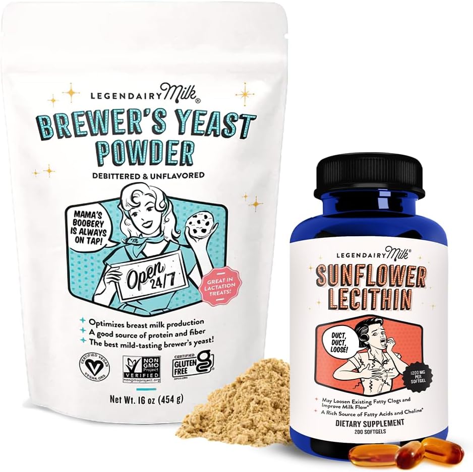 Legendy Milk Sončnica Lecithin + Brewer's Yeast Powder - Dojenje dodatek za povečanje oskrbo z mlekom dojk in podporo zamašeno mleko Ducts