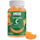 Vitamin C Gumies za odrasle - 250 mg Yummy Vitamin C Gummy - VIT C Gumies - Imunska podpora dodatek - Orange aromatiziran Košir, Halal, Gluten prost (100 Število)