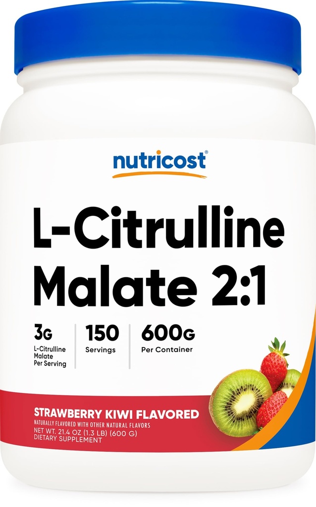 Nutricost L-citrulin malat 2:1 (600 Grams) (Strawberry Kiwi)