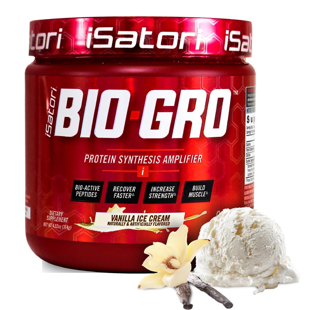 iSatori BIO-GRO protein sinteza Ojačevalec, za regeneracijo mišic in rast, Izboljšan Stimulant brezplačno Pred-delo in kolostrum dodatek z bio-aktivne peptidi- Vanilla sladoled krema (60 Serving)