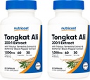 Nutricost Tongkat Ali 1000mg, 60 pokrovčkov (2 steklenici) - 30 služabnikov na steklenico, Veggie Caps, Non-GMO, Gluten Free