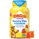 L’il Critters Gummy Vites No Sugar Dodano dnevno Gummy Multivitamin za starost 2+ malčki in otroci, Vitamin C, D3 za imuno, jagode in pomarančne arome, 100 Gummies