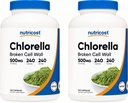 Nutricost Klorella kapsule (2 steklenici) 500 mg, 240 kapsul na steklenico