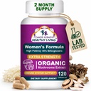 Znanost o raku Organski multivitamin za ženske - izvleček iz gob - Hormonski in Imunski podporni vitamini - 1.500mg Ne-GMO Wellness gob kompleks s 40% beta-glukani,120 Kapsule
