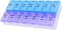 7 Day Weekly AM PM tablete Organizator, ShysTech velike tablete tablete primeru tablete Box za tablete Vitamin dopolnila zdravila (purple / modra)