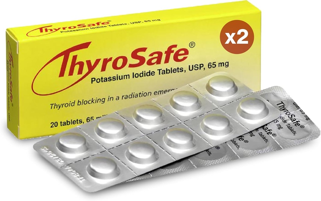 65 mg tablete kalijeve jodide (40 pakiranj) - ščiti ščitnico pred izpostavljenostjo jedrskim sevanjem