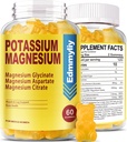 Kalijev magnezijev dodatek Gumiji za odrasle Visoka absorpcija Kalijev glukonat 99mg Magnezijev citrat 250mg z vitaminom B6 B12 Podpira Mood, Energija, Sprostitev mišic, zdravje kosti, sladkor brez