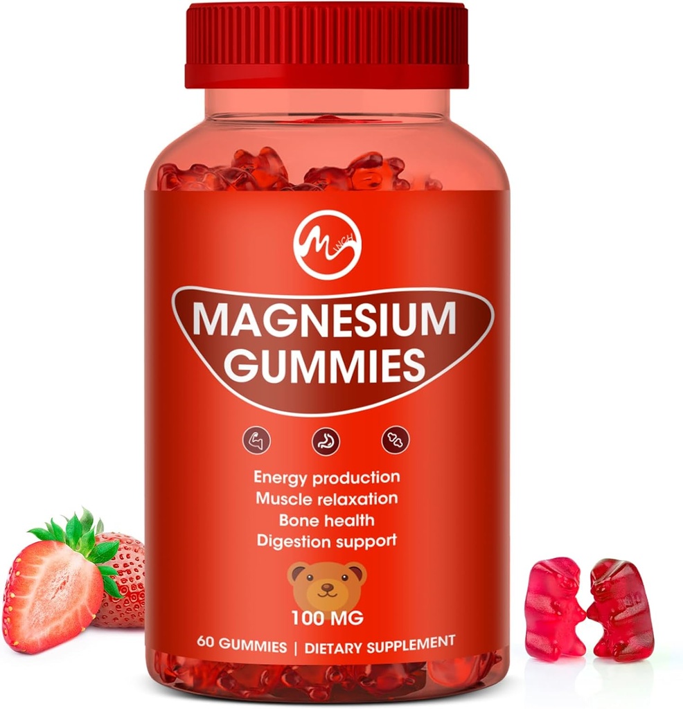Magnezij Gumies 100mg visoka moč - sadne arome Gummy Bear, Zdrave mineralne dodatke spodbuja mišice, energijo in prebavo