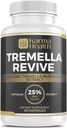 Tremella gobe v prahu Kapsule - stisnjeno belo snežne gobe v prahu dodatek - 25% beta glukan vsebina, Vegan & GSO brezplačno. Snežne glive organski dodatek