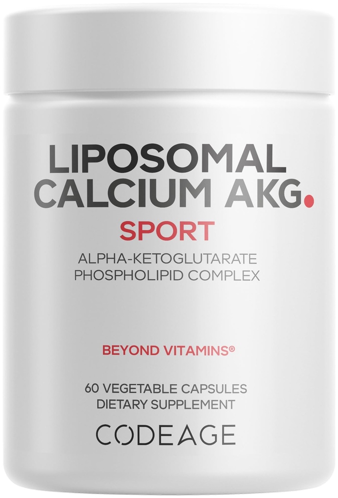 Koda Liposomski kalcij AKG dodatek - Kalcijev alfa-ketoglutarat - 2-mesečni dovod - liposomska dostava - 1 kapsula na serviranje - ne-GMO, Gluten-free - 60 kapsul