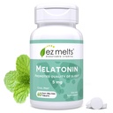 EZ raztopi melatonin, 5 mg, brez sladkorja, 2-mesečna zaloga, hladna mint-slavena - 1 pakiranje