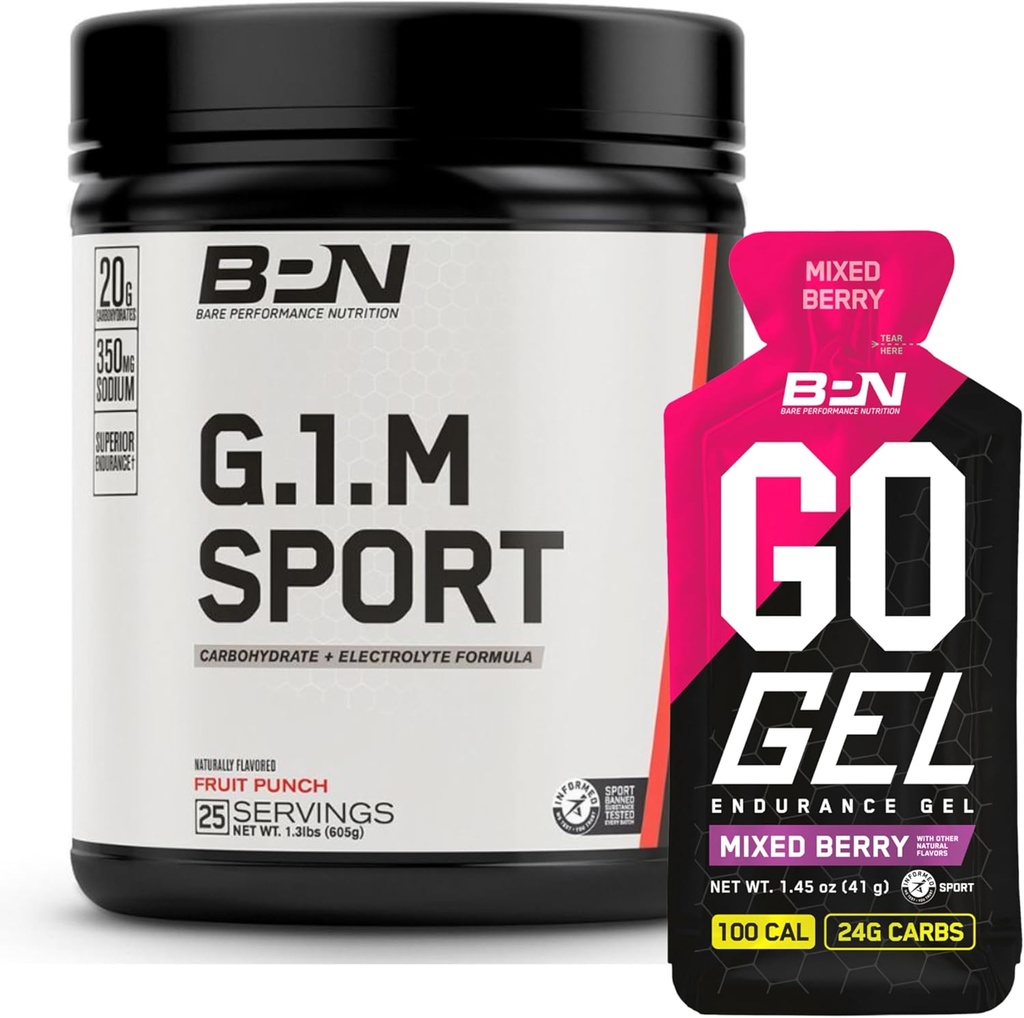 BARE ZMOGLJIVOST HRANI BPN G.1.M. Sport vzdržljivost usposabljanje gorivo & Go Gel Endurance Gel Mixed Berry paket