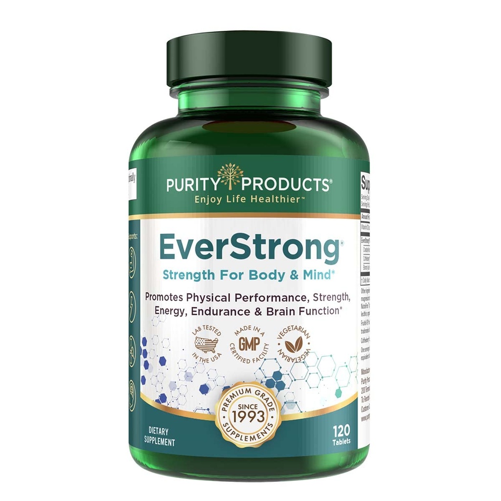 EverStrong - Kreatin Monohidrat Mešanica - Klinično Študiran za golf Maksimalna vožnja Oddaljenost - Muscle Matrix Mešanica - Joint, Muscle & Energy Support - Boron, CoffeeBerry, Vitamin D3 - 120 Tablete